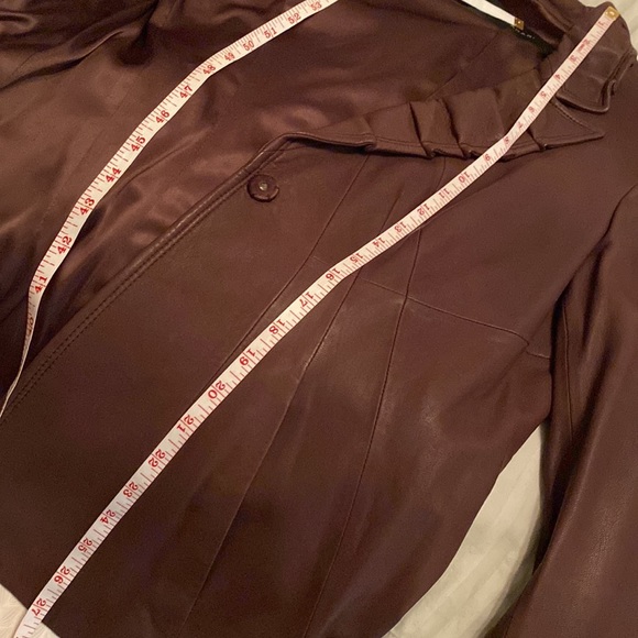 NWOT Elie Tahari brown leather jacket size L - Picture 11 of 13